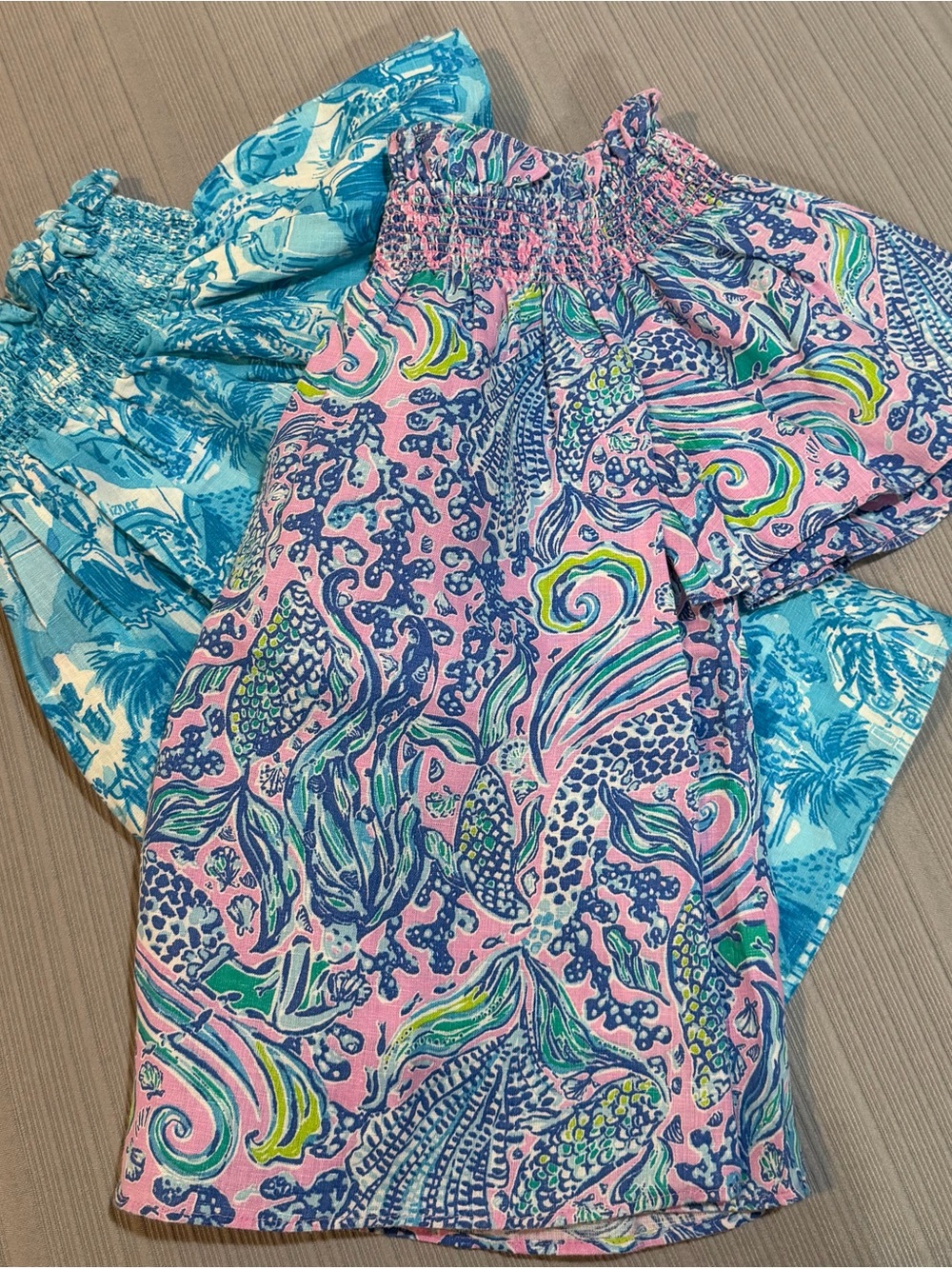 NEW Lilly Pulitzer Leanne Off Shoulder Linen Amalfi Blue Sunny State of Mind XXS - Picture 11 of 12